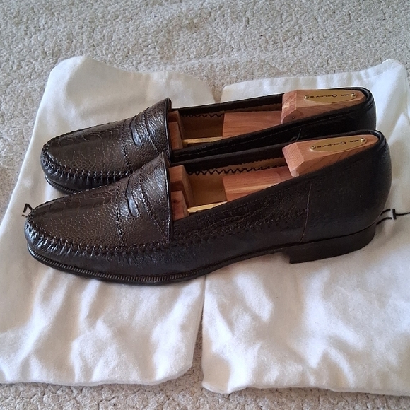 Moreschi Rich Brown Peccary Crocodile Pattern Loafers Made In Italy main image 6